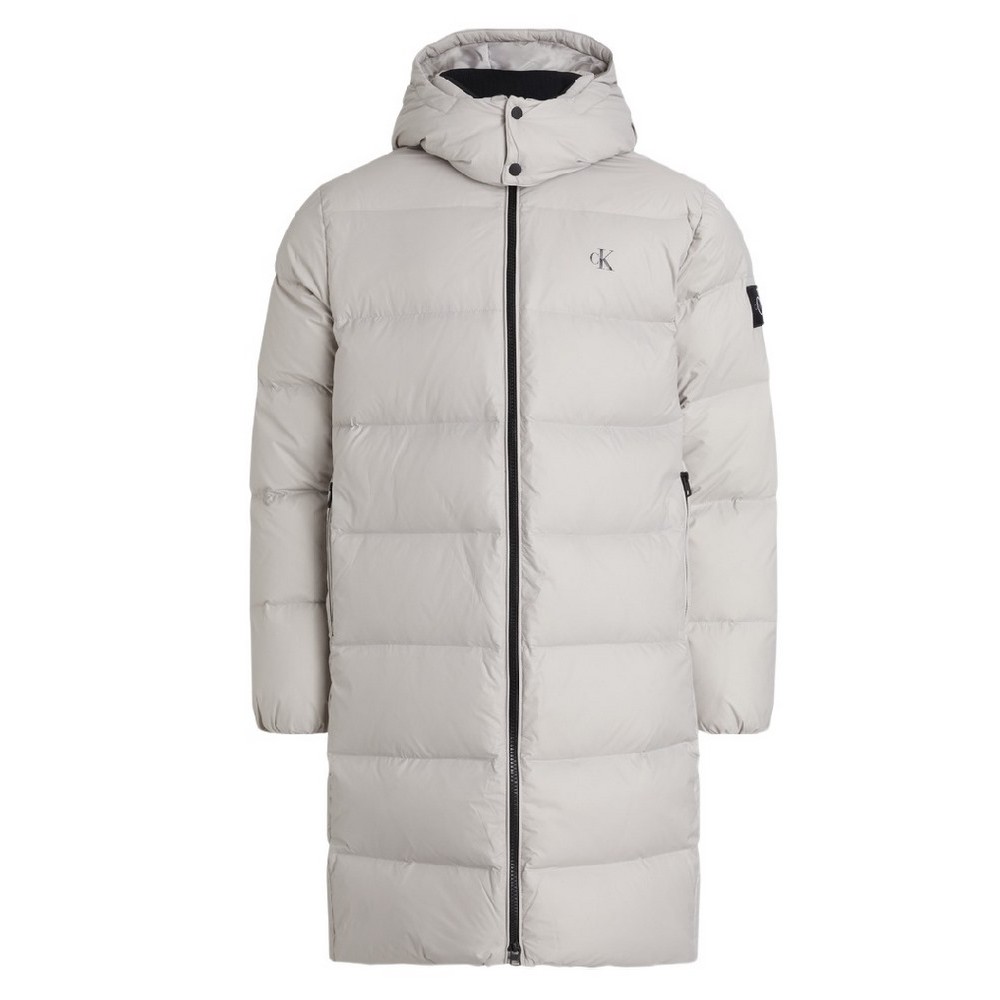 CALVIN KLEIN ESSENTIALS DOWN LONG PARKA ECRU